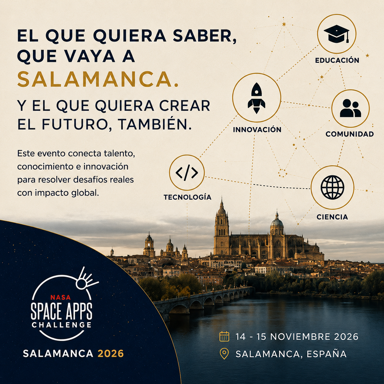 El que quiera saber, que vaya a Salamanca — campaña Space Apps Salamanca 2026